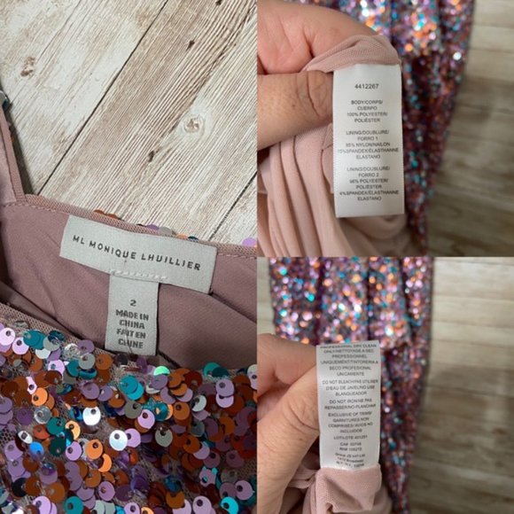 🎉HOST PICK🎉 NWT Monique Lhuillier Halter Neck Sequin Gown Sz 2 - Picture 8 of 11